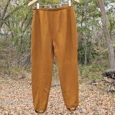 Vintage 70s Mustard Stirrup Pants Small High Rise Waist Trousers Ankle Pinup