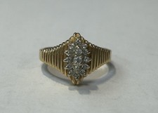 MA6 Vintage 14K Gelbgold Navette-Diamant besetzt Cluster Ring - 4,4 Gramm 0,25 ctw