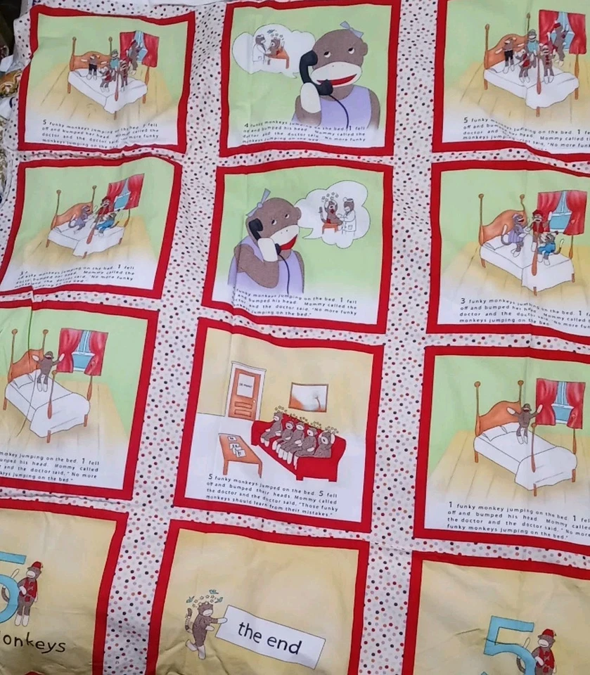 5 Funky Monkeys Erin Michael 5ft X 43in Moda Fabrics Cotton Sew Quilt Craft - Image 3 of 4