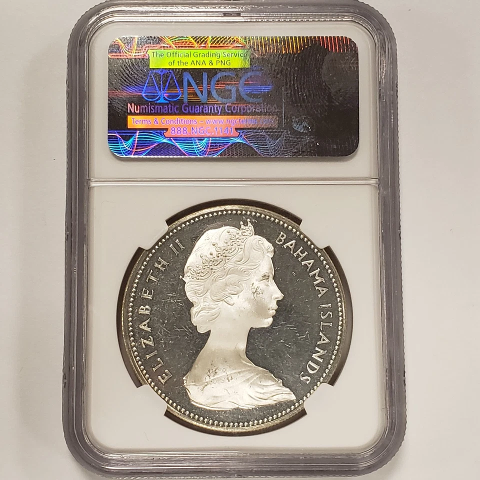 1970 $2 Bahamas .925 Silver .8862 oz ASW - NGC PF 63 Ultra Cameo - KM9 - Q2722 - Image 2 of 4