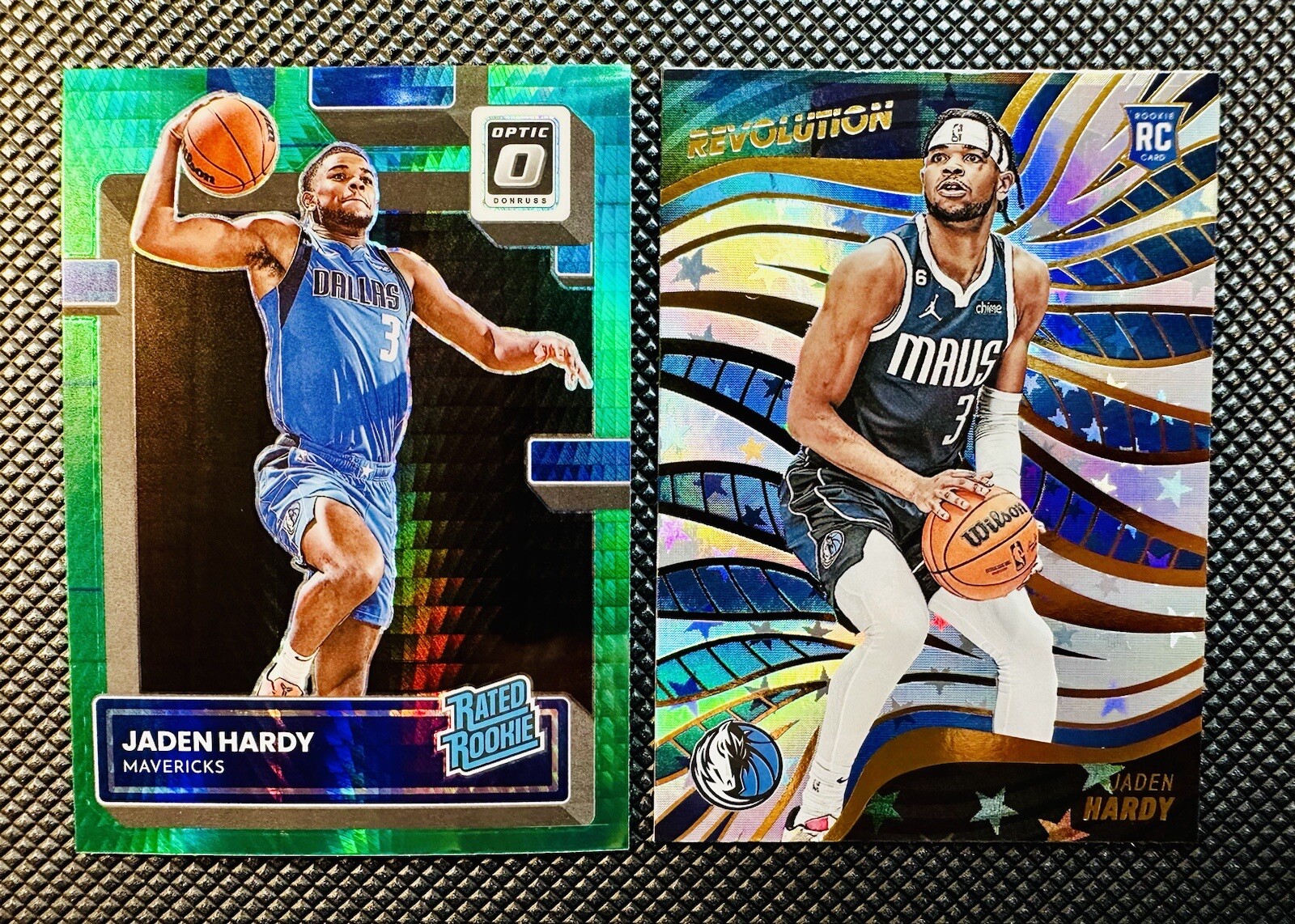 2022-23 #248 Jaden Hardy Donruss Optic Rated Rookie Hyper Green Prizm Mavs +more