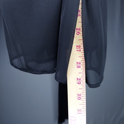 MSK Wide Leg Mesh Pants Womens 2X Black Sheer Lined Elastic Pullon Gauzy Y2K - Picture 3 of 7