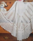 KNITTING PATTERN - BEAUTIFUL VINTAGE LACE PATTERNED BABY SHAWL IN 3-PLY