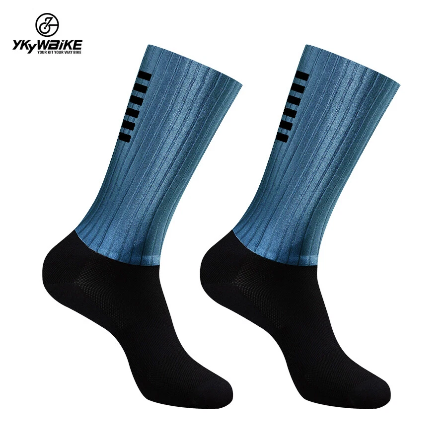 2 Pairs Men Cycling Socks Anti Slip Silicone Bicycle Running Bike Socks Unisex - Image 2 of 4
