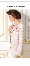 Edward Achour Paris Pink Tweet Jacket Sz 38 $1330