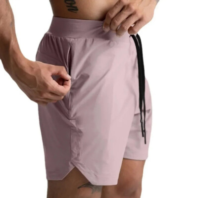 Mens Quick Dry Tennis Squash Padel Gym Badminton Shorts Baby Pink size S/M
