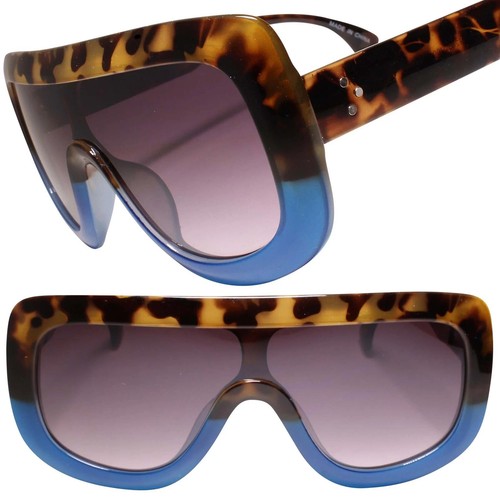 Oversized Fashion Designer Square Big Single Flat Lens Womens Sunglasses Shades - Picture 13 of 16