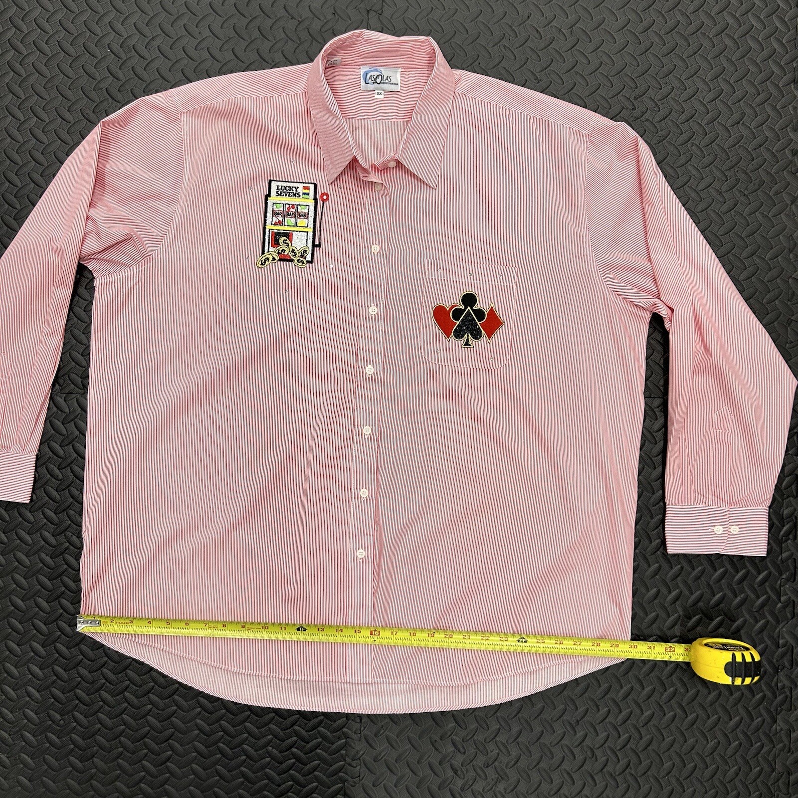 Las Olas Button Up Shirt Striped Casino Spades Embroidered Rhinestone ...