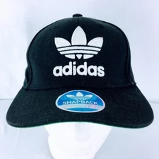 Adidas Originals Cap Black Trefoil Chain Snapback Hat - One Size