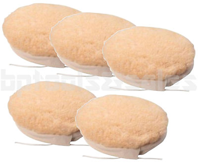 Lot of 5 - 7'' Wool Buffing Wheel Pad Polishing Bonnet Tie On for Car Polisher