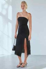Urban Outfitters Black Samara Mesh Strapless Midi Dress Women's Small NWT