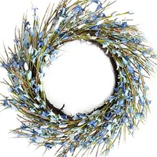 18inch Artificial Forsythia Flower Wreath All Year Around Wreath for Front Do...