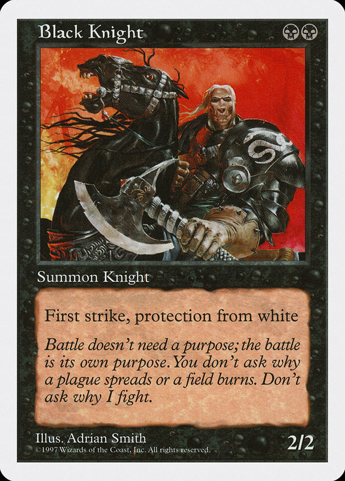 MTG Magic the Gathering Black Knight (143/460) Fifth Edition