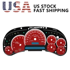 Red Gauge Face Overlay LED Version Trans Temp for GM Silverado Tahoe Sierra