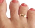 Ring Yellow Plated over Sterling Silver Handmade Gold Plain Band Adjustable Toe