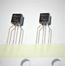 3 pcs 2n7000 FET transistors, TO92, preformed leads for 0.1" pin spacing