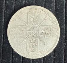 1921 British King George V Silver Florin 10grams! LOOK!