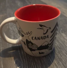 Indigo Provinces of Canada CANADA Coffee Mug Maple Syrup Moose Canoe Owl Forest