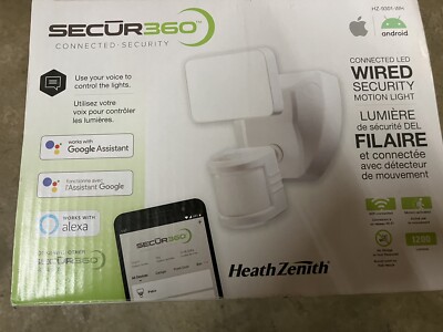 NEW Heath  HZ-9301-WH Secur360 Connected Security Voice & Motion Activated EBR
