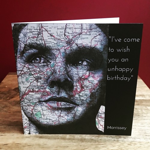 Morrissey, The Smiths Birthday Card.pen Drawing Over Map Manchester ...