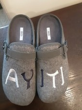 Earth Womens Dream Mules Clog Sandals Gray Ayiti Fabric Slip On 9 M