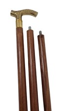 Vintage Brass Derby Antique Head Wooden Walking Stick Vintage Style Cane Gift