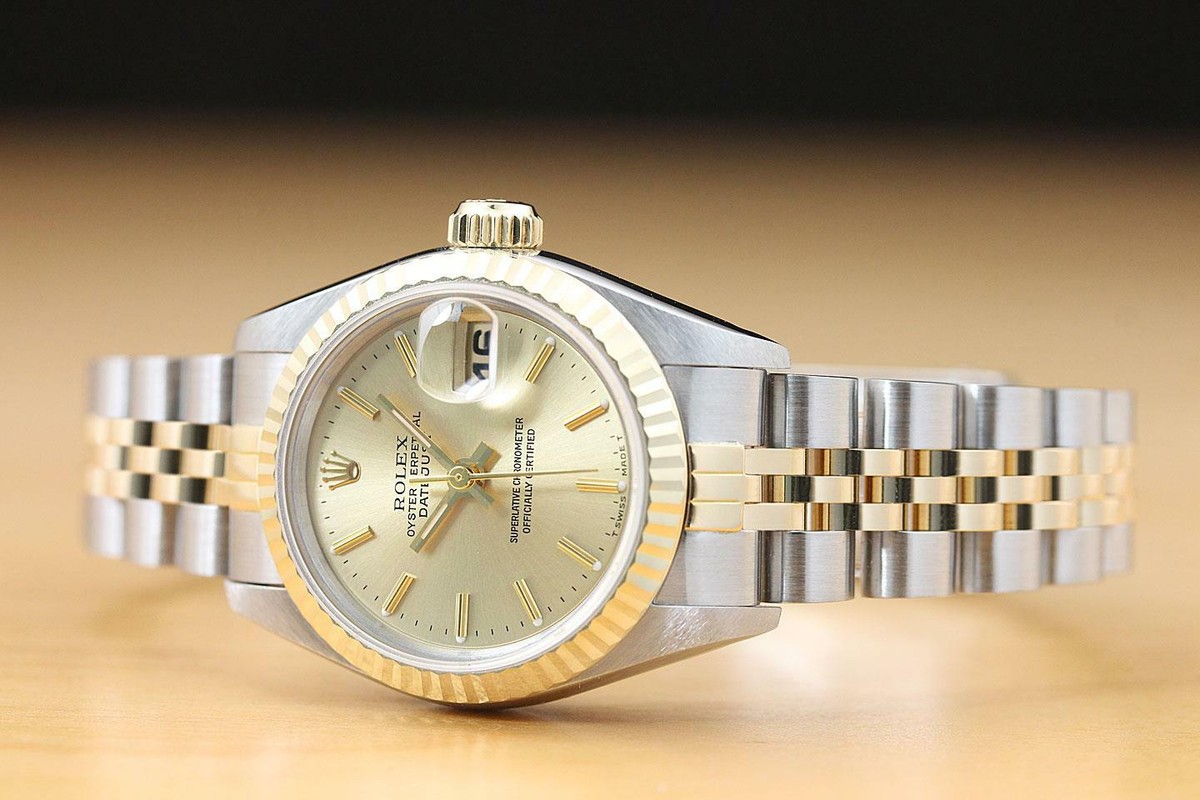 ROLEX LADIES DATEJUST 69173 CHAMPAGNE DIAL TWO TONE QUICKSET WATCH