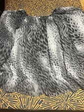 Venezia Womens Blouse Plus 18/20 Gray Black Loose Fit Animal Print Made in USA