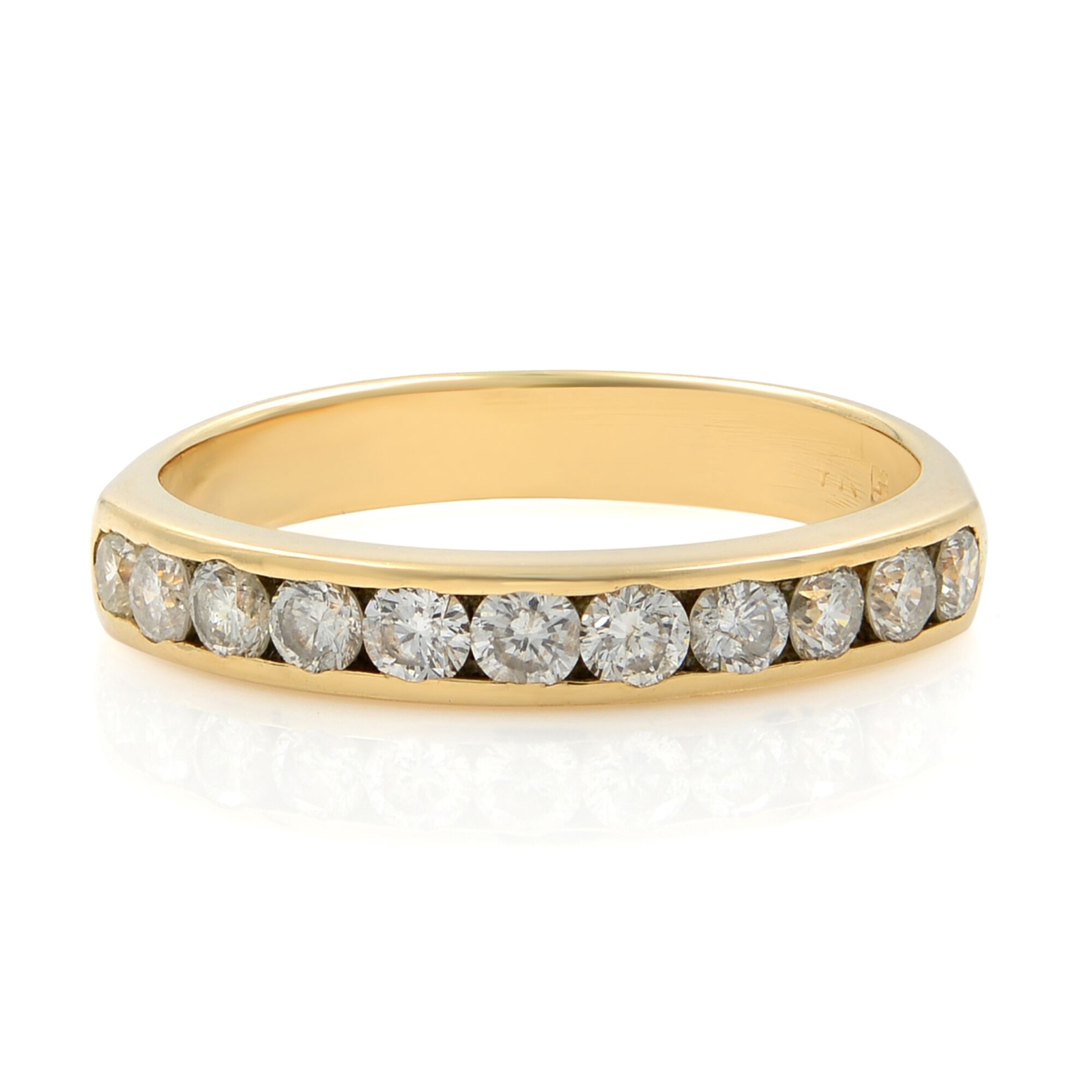 Rachel Koen Round Cut Diamond Wedding Band 14K Yellow Gold 0.38Cttw Size 6.5