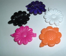 5 Vintage Victorian Little Girl Celluloid Flowers Clip Hair Barrettes
