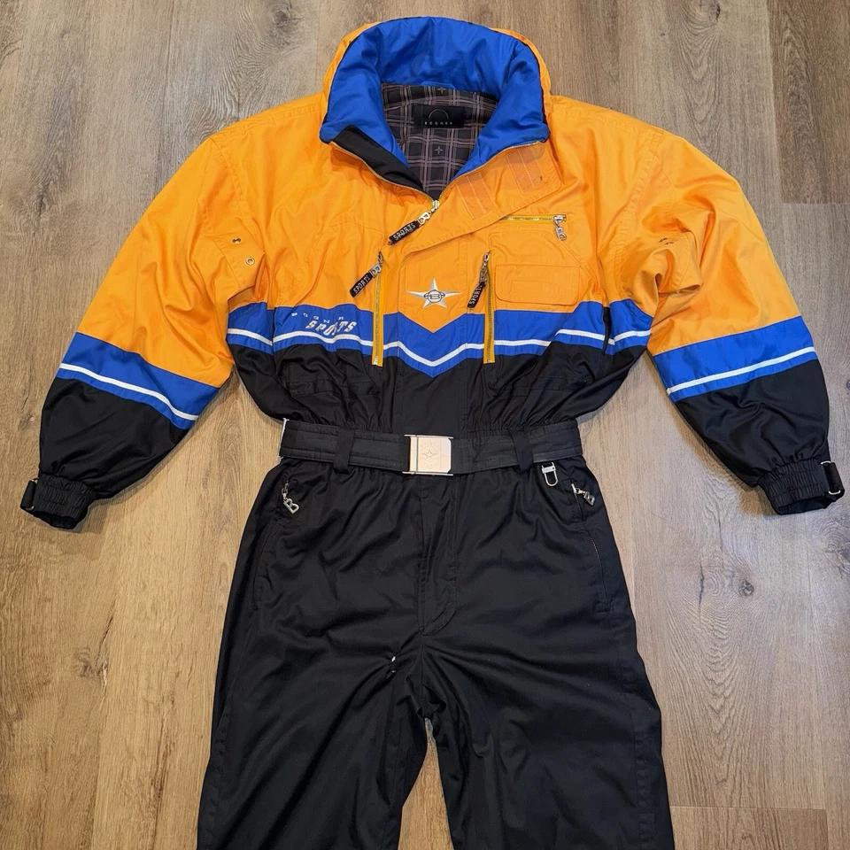 Bogner Ski Suit Snowsuit One Piece Snow Bib Vintage 90s Mens Medium 40 Long Tall - Image 3 of 4