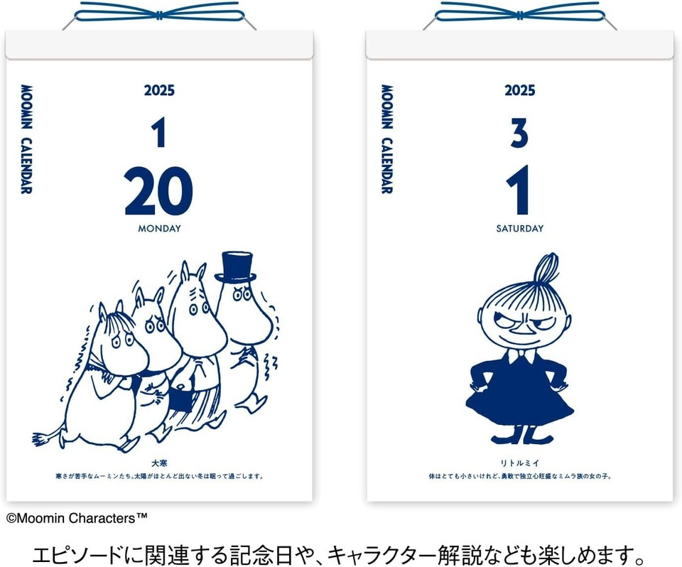 2025 Wall Calendar Japanese Daily Rip Off Moomin 185×120mm NK4211 from