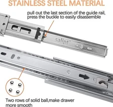 Soft-Close Ball Bearing Drawer Slides Full Extension 24" 100lb weight limit