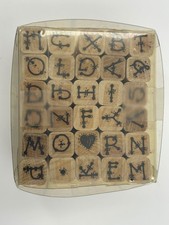 Alphabet Letter Wood Rubber Stamps Card Making Craft 30 Pcs Set