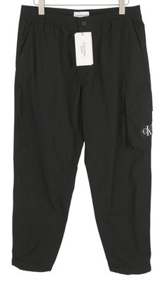 CALVIN KLEIN Utility Cotton Pop Herren Cargo Hose S Schwarz Logo