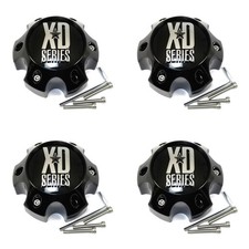 4 Xd Series Black Wheel Center Caps For 6l Xd808 Menace Xd809 Riot Xd810 Brigade