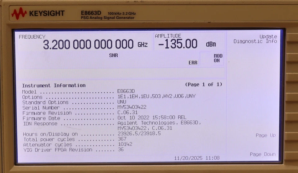 Keysight E8663D Ultra-Low Phase Noise Signal Generator 100kHz-3.2GHz UNY/HY2 +++ - Image 2 of 4