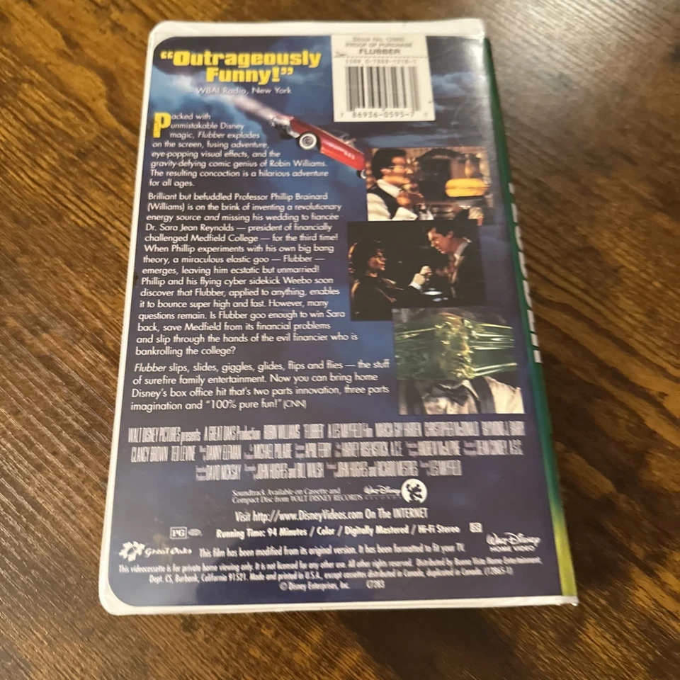 Walt Disney's Flubber (VHS 1998 clamshell) Robin Williams. - Image 3 of 3