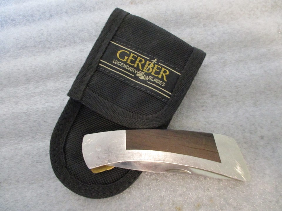 VINTAGE GERBER 97223 SINGLE BLADE FOLDING KNIFE +CASE USA -PORTLAND, OR ...