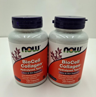 2X NOW Foods BioCell Collagen Hydrolyzed Type II - 120 Capsule - Exp 3/2028