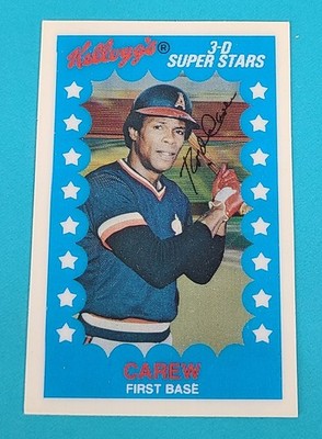 1982 Kellogg's 3-D Super Stars #51 Rod Carew California Angels BASEBALL Card F7
