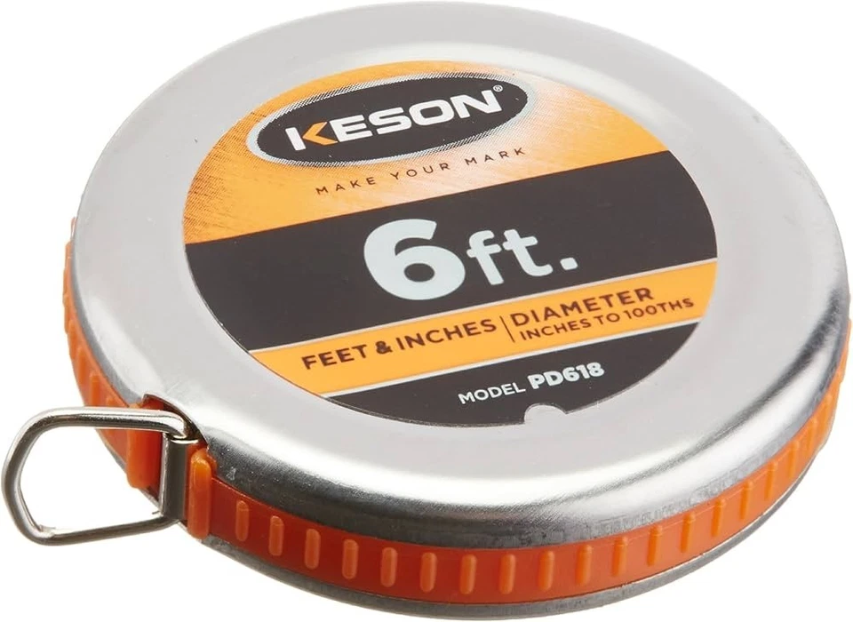 6 Ft Wrap-A-Round Pipe Outside Diameter Measuring OD Tape, 1/4" Wide Blade Keson - Image 2 of 2