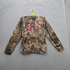 Under Armour Women Hoodie S/P Brown Camouflage Fleece Logo Activewear