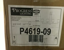Progress Lighting P4619-09 Alexa 4-Light Brushed Nickel Chandelier New