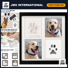 Paw Print Kit for Dogs Cats - Ink Clay Keepsake Frame, Pet Memory Gift