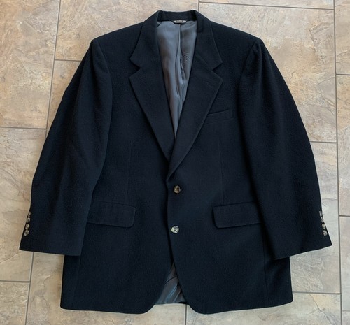 Bill Blass, Vintage Bill Blass Higbee’s Men’s 38R Black 100% Camel Hair Blazer Sports Jacket