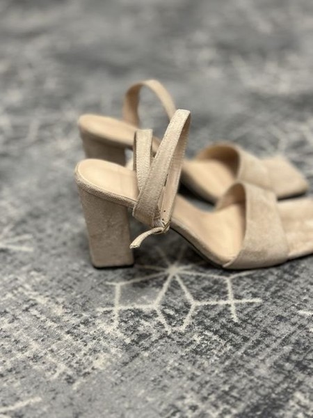 Women Heels Beige Suede 40