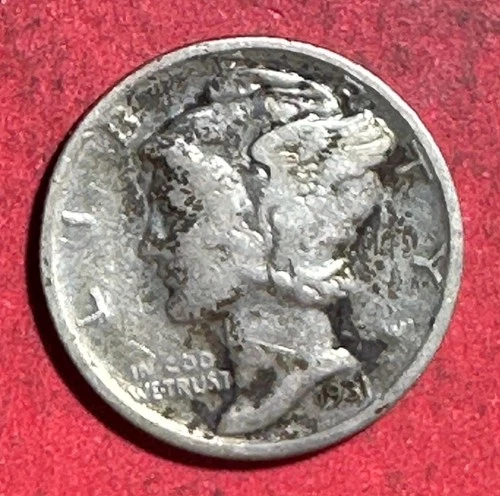 1931S US Mercury SILVER Dime "San Francisco" Mint! VF! Lower Mintage Coin!