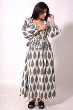 Cotton handmade dress block printed boho long hippie dresses summer tunics Dress