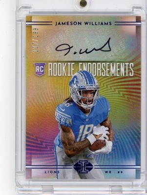 Jameson Williams Rookie Endorsements /199: 🦁 2022 Illusions Football. DET WR!